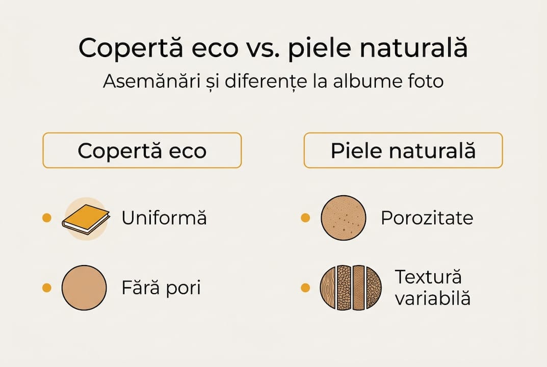 Infografic: copertă eco sau copertă din piele pentru albumul foto – care variantă ți se potrivește?