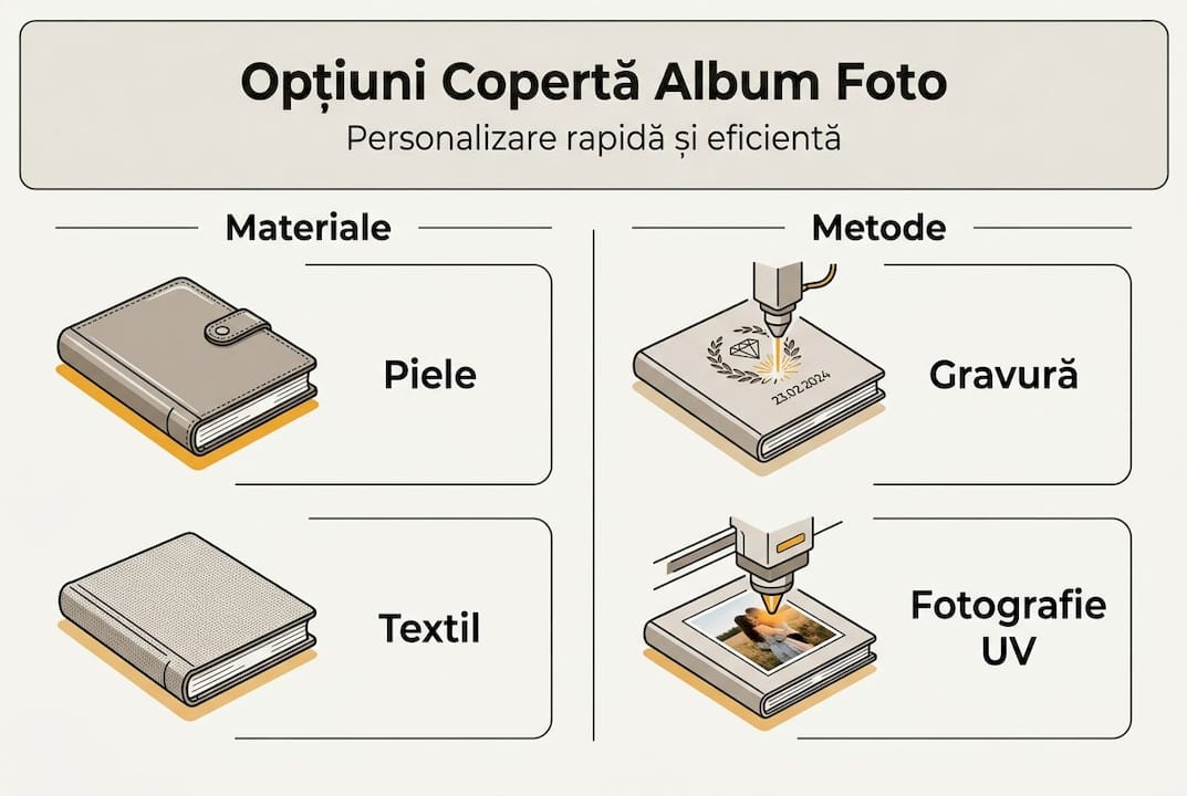 Infografic: Cum îți personalizezi coperta albumului foto
