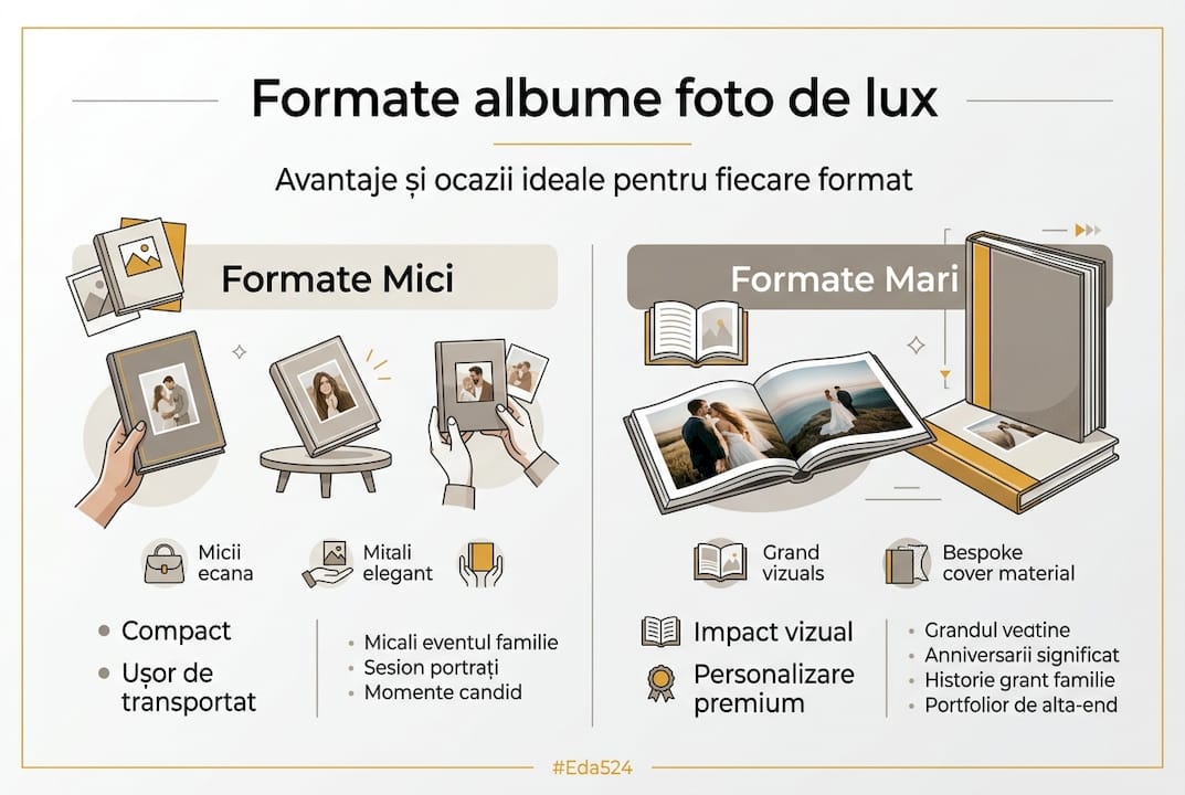 Infografic: Descoperă principalele tipuri de albume foto și beneficiile fiecăruia