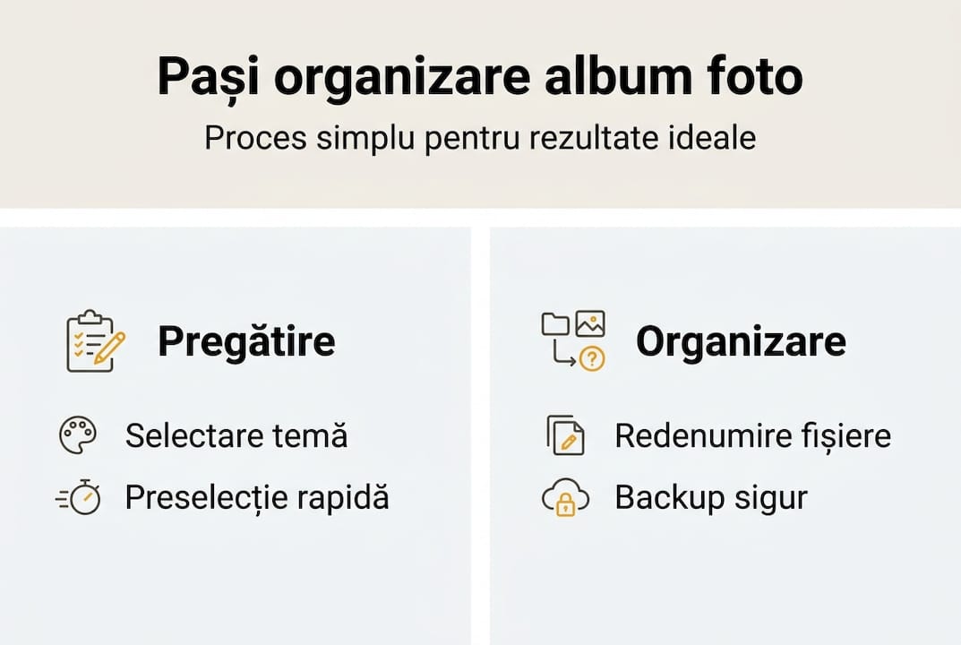 Infografic: Cum să-ți organizezi pas cu pas albumul foto