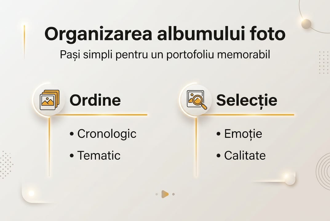 Infografic: Cum să-ți organizezi albumul foto – criterii esențiale