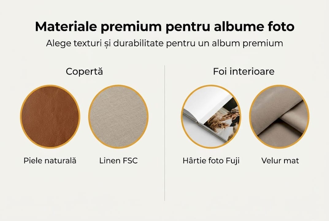 Infografic: cele mai calitative materiale pentru albumele foto