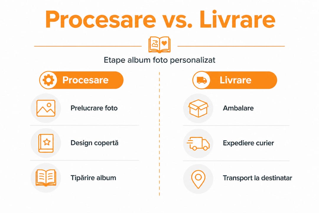 Infografic: Diferențele dintre procesarea și livrarea albumului foto