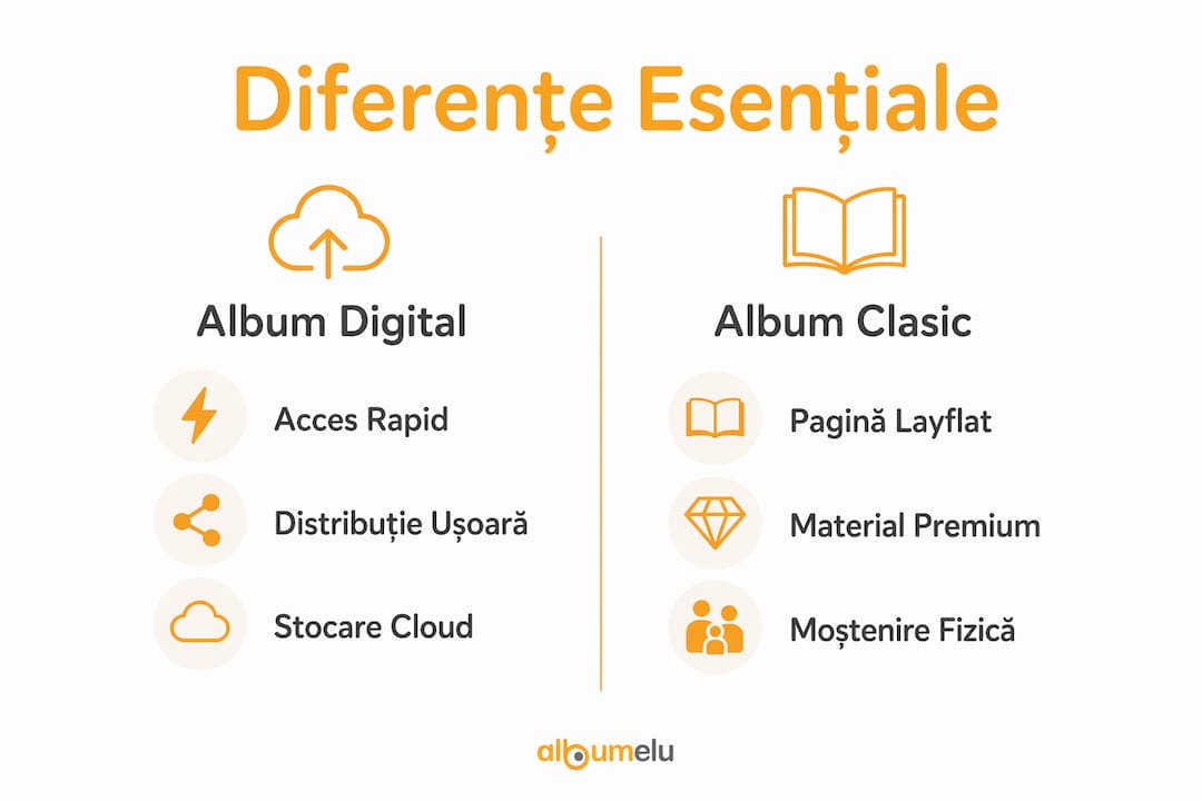 Infografic: Album foto digital sau clasic – care ți se potrivește mai bine?
