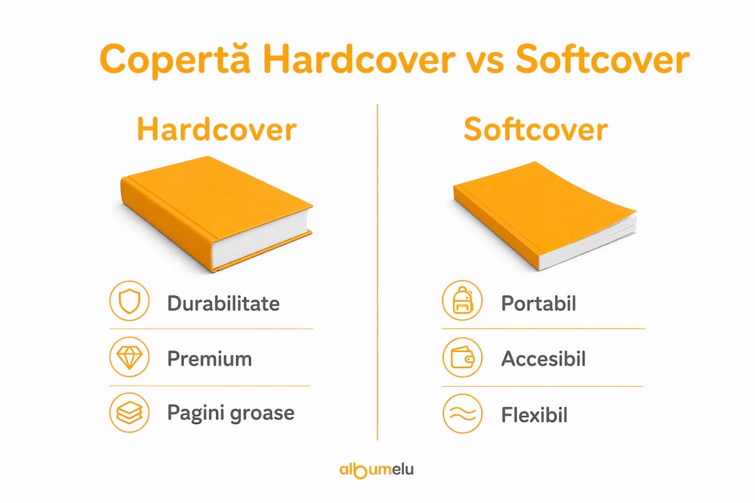 Infografic: hardcover sau copertă flexibilă? Află principalele diferențe