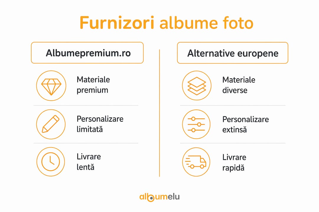 Infografic: analiza comparativă a celor mai apreciați furnizori de albume foto din Europa Centrală
