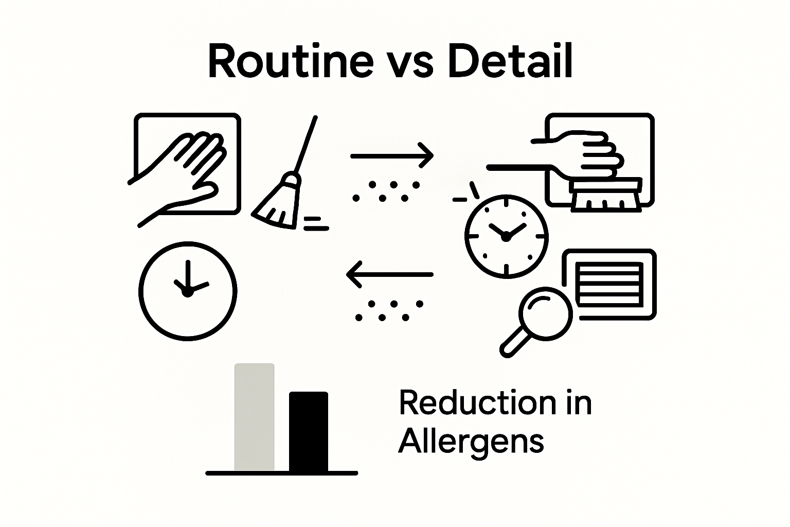 Infographic comparing routine and detail cleaning
