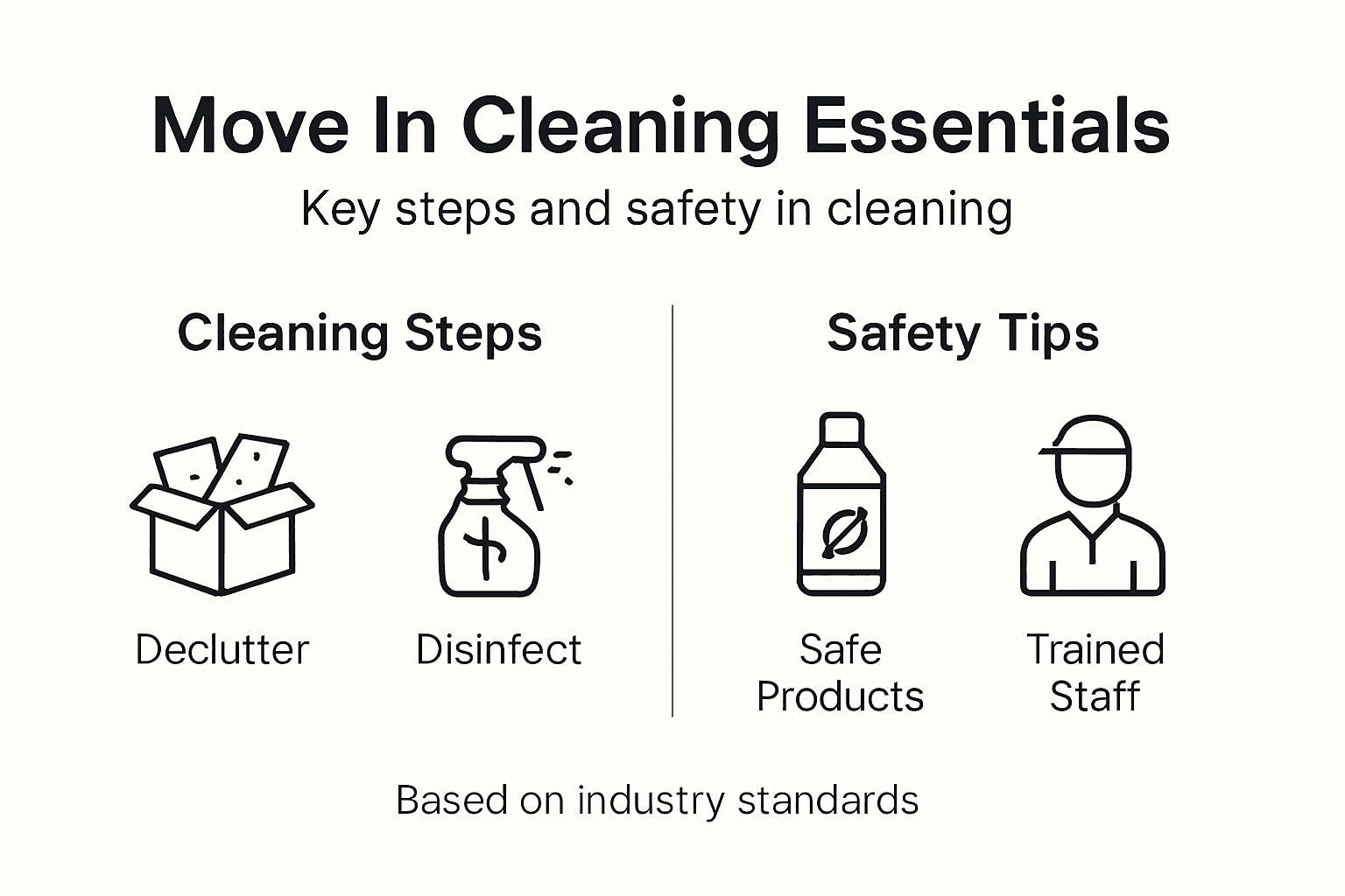 Infographic with cleaning steps and safety tips