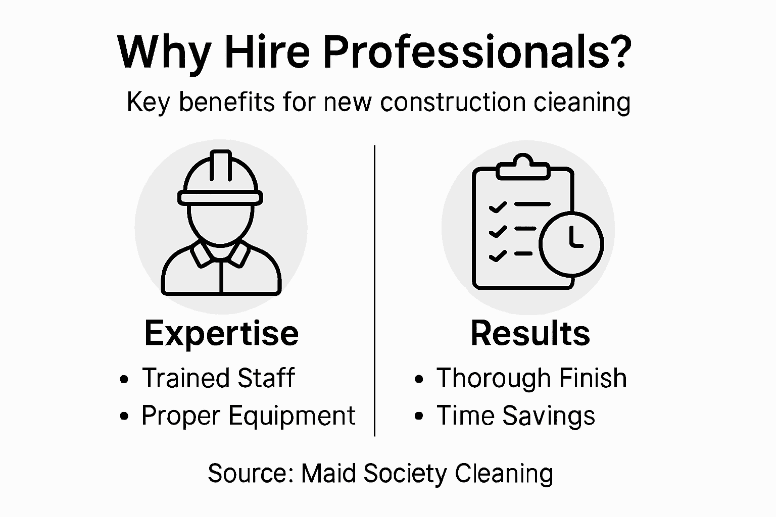 Infographic about benefits of new build cleaning