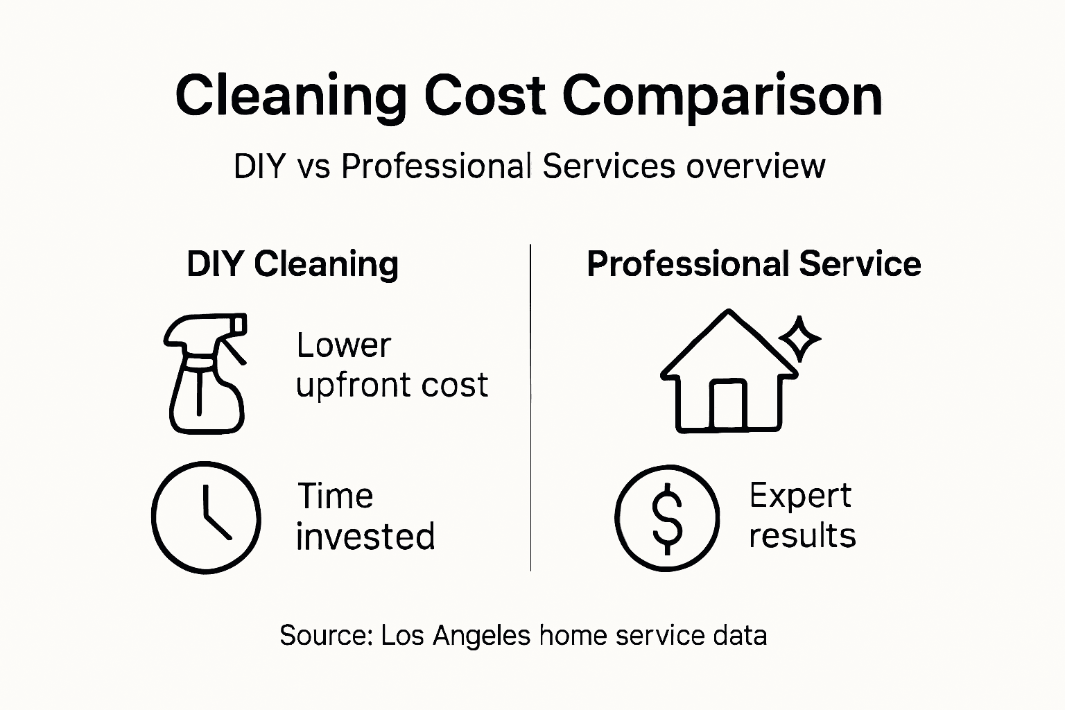 Infographic comparing DIY and professional cleaning costs