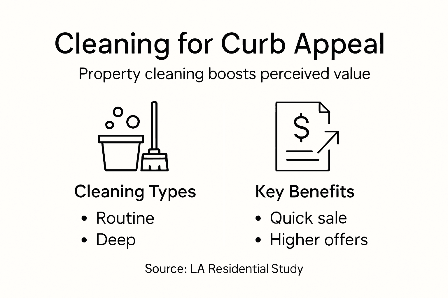 Infographic showing cleaning strategies for property appeal