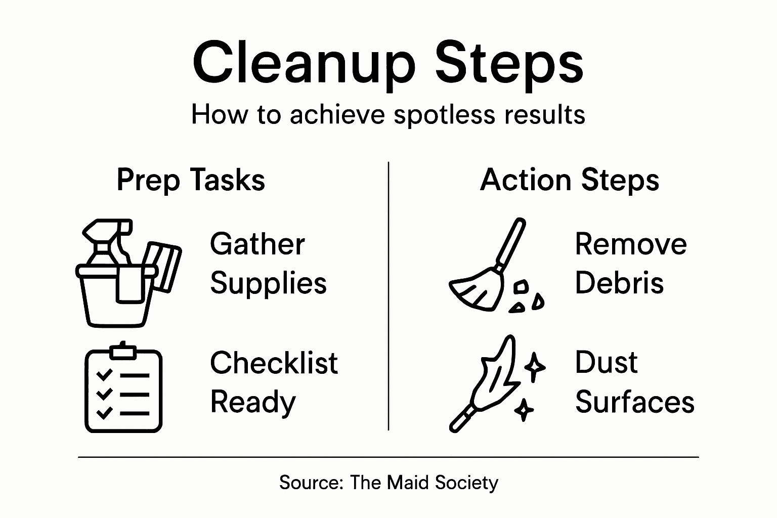 Infographic showing cleanup steps overview