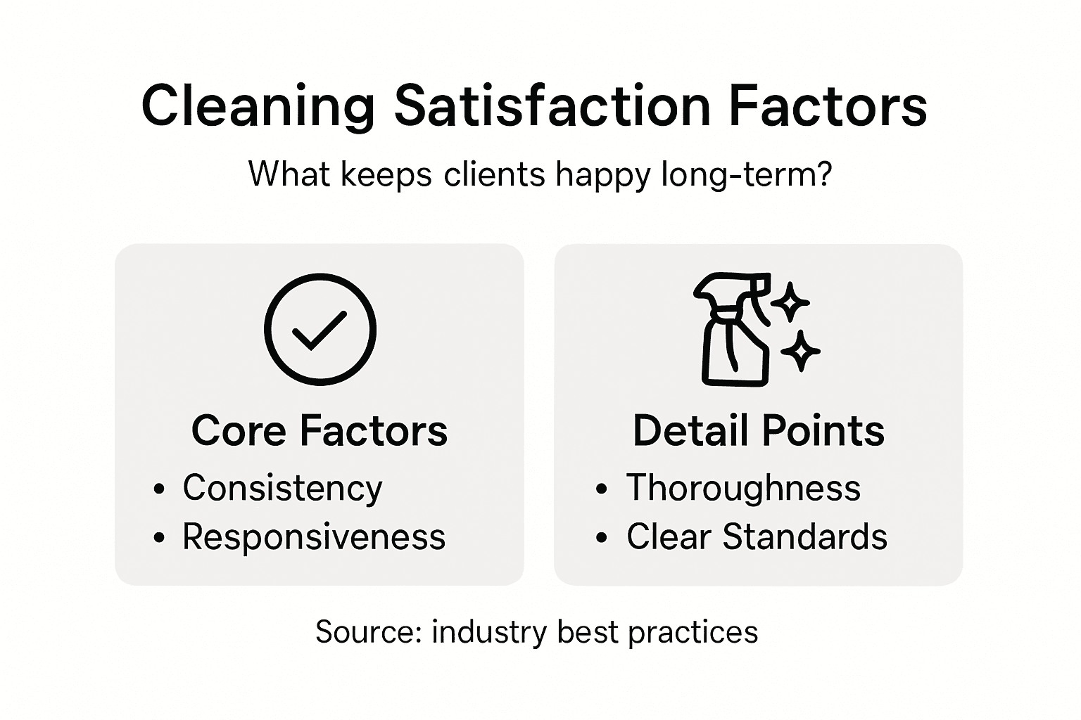 Infographic showing key factors in cleaning satisfaction