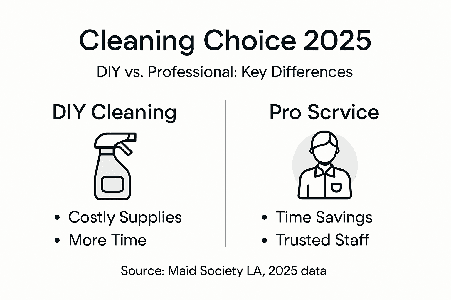 Comparative infographic on DIY and professional cleaning