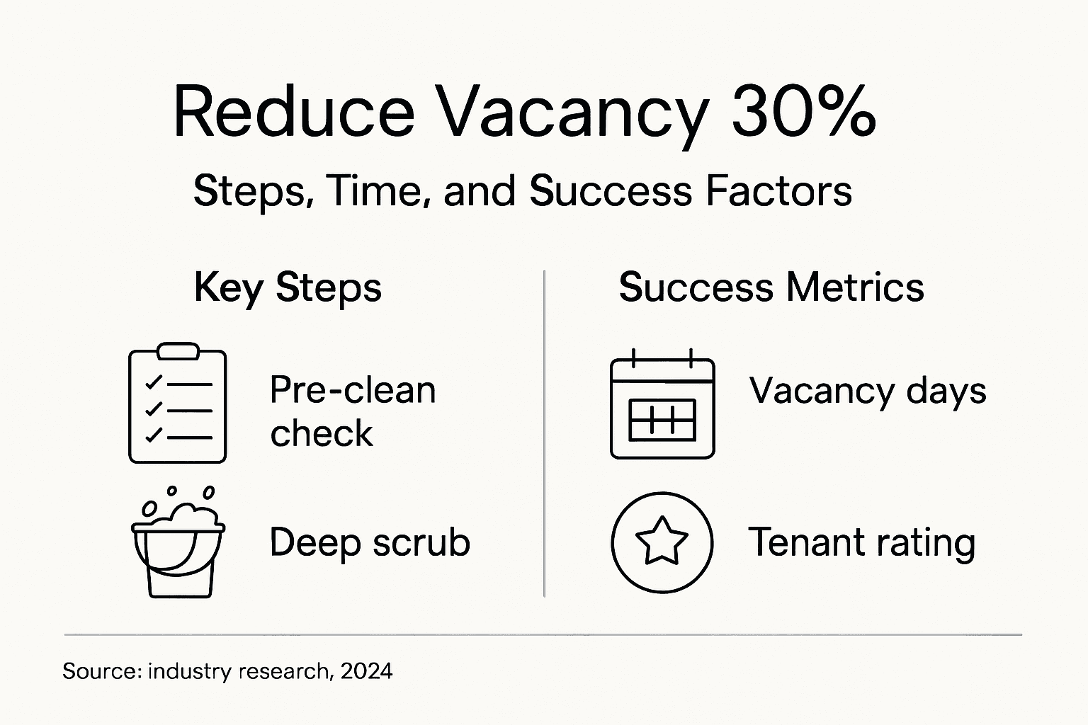 Infographic showing steps to cut rental vacancy