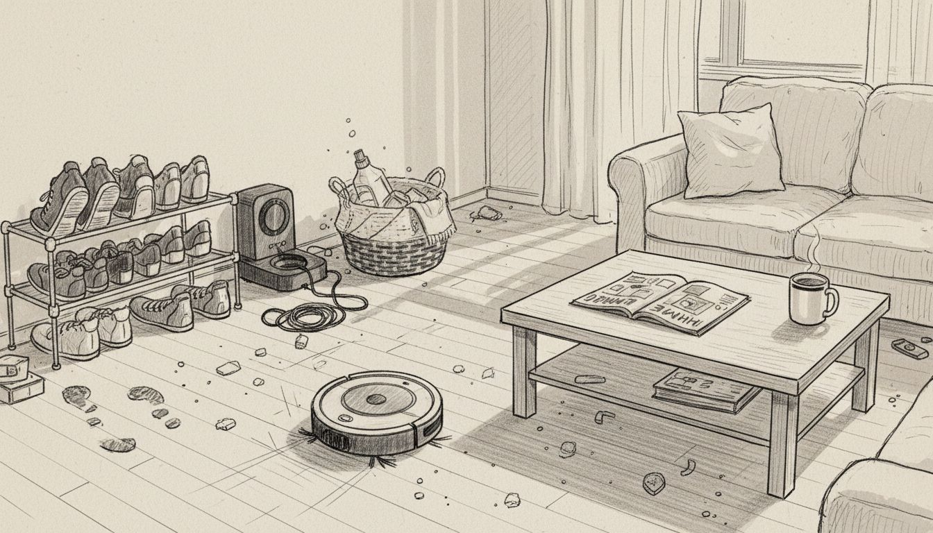 Robot vacuum cleaning apartment floor