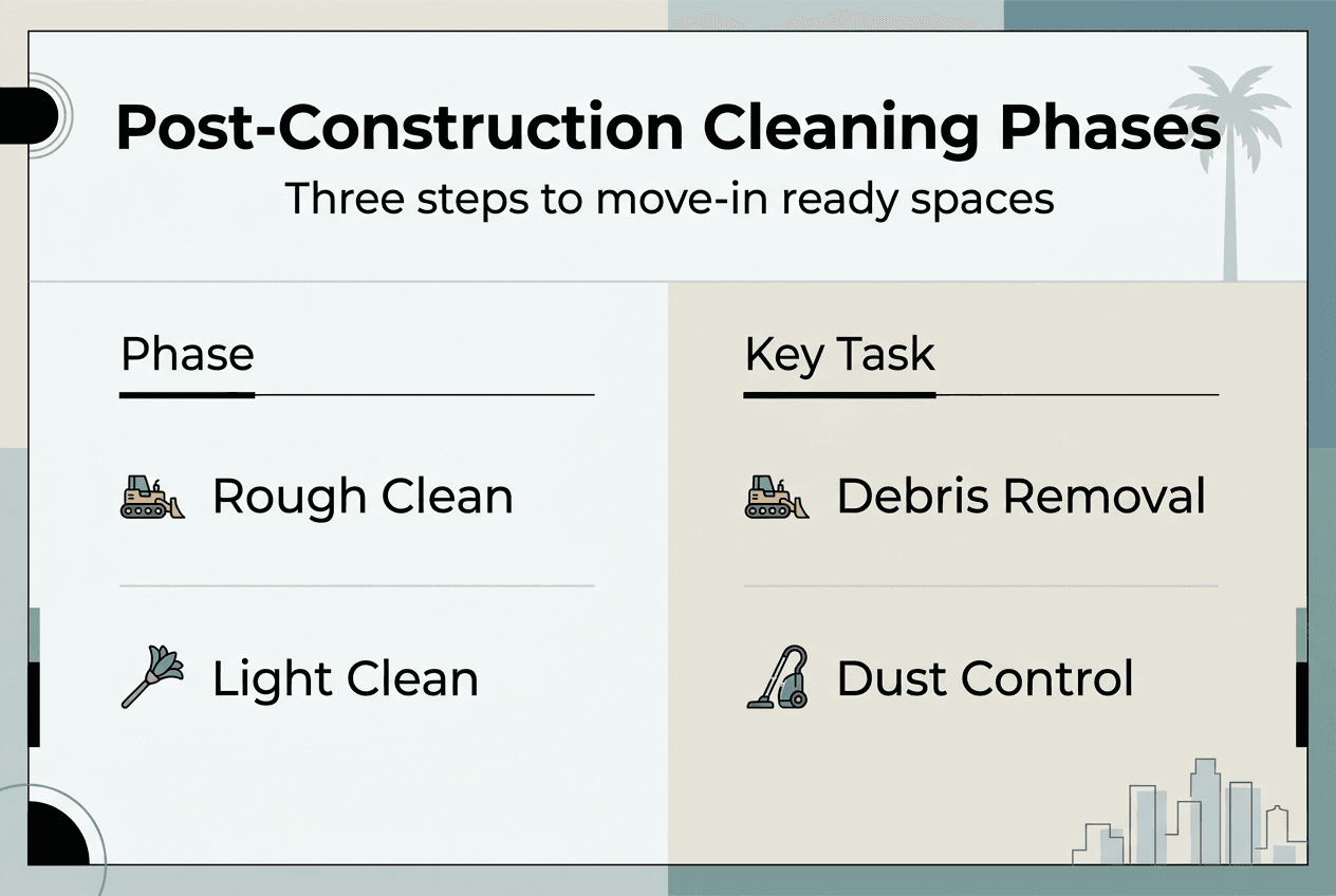 Infographic showing cleaning phase breakdown