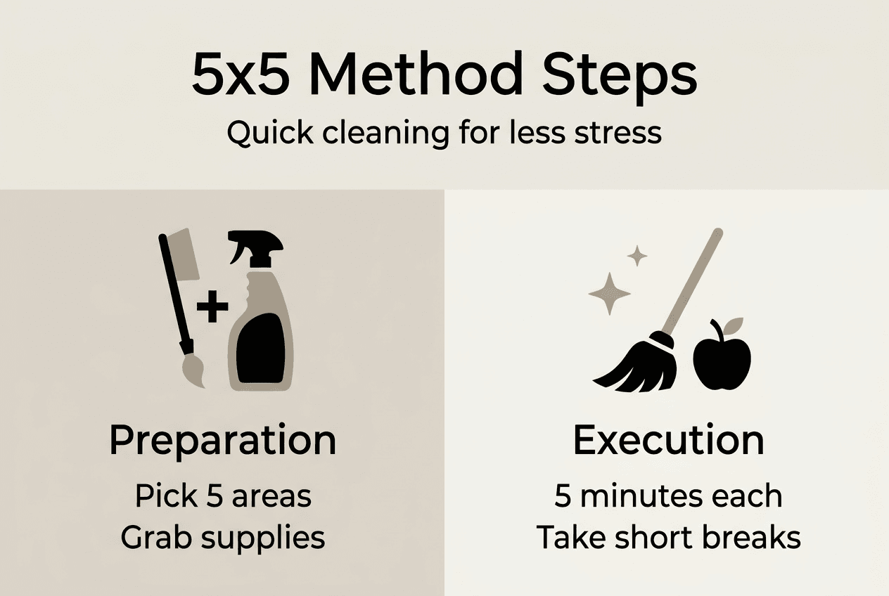 Infographic 5x5 cleaning method steps