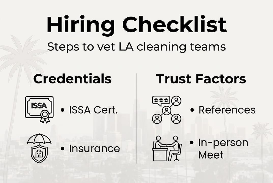 Infographic of cleaning team hiring and vetting steps