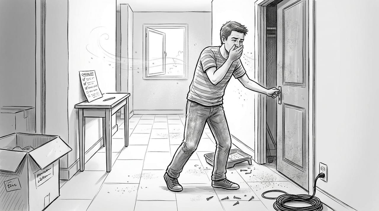 Dust and clutter left after skipping final cleaning