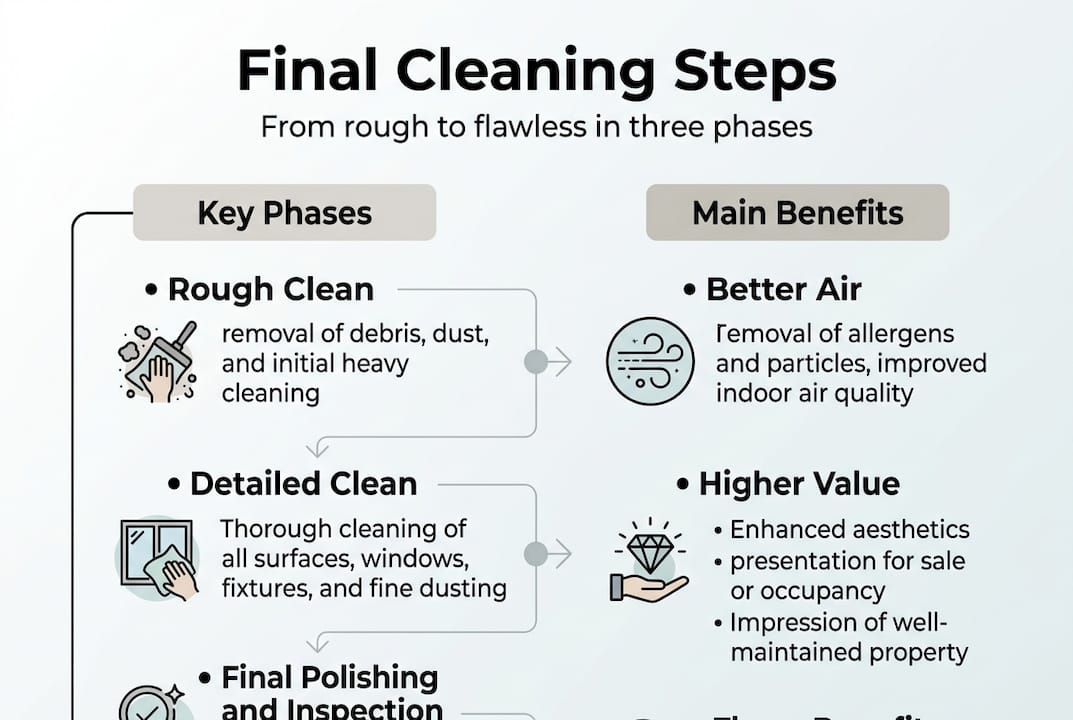 Infographic summarizing key final cleaning steps