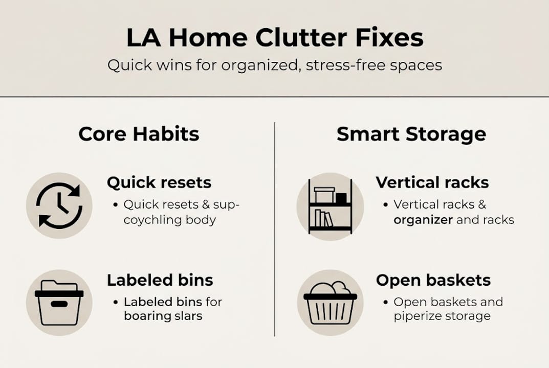 Infographic displaying LA home clutter solutions