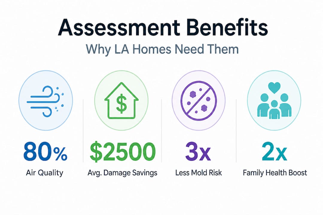Infographic highlighting cleaning assessment benefits with statistics