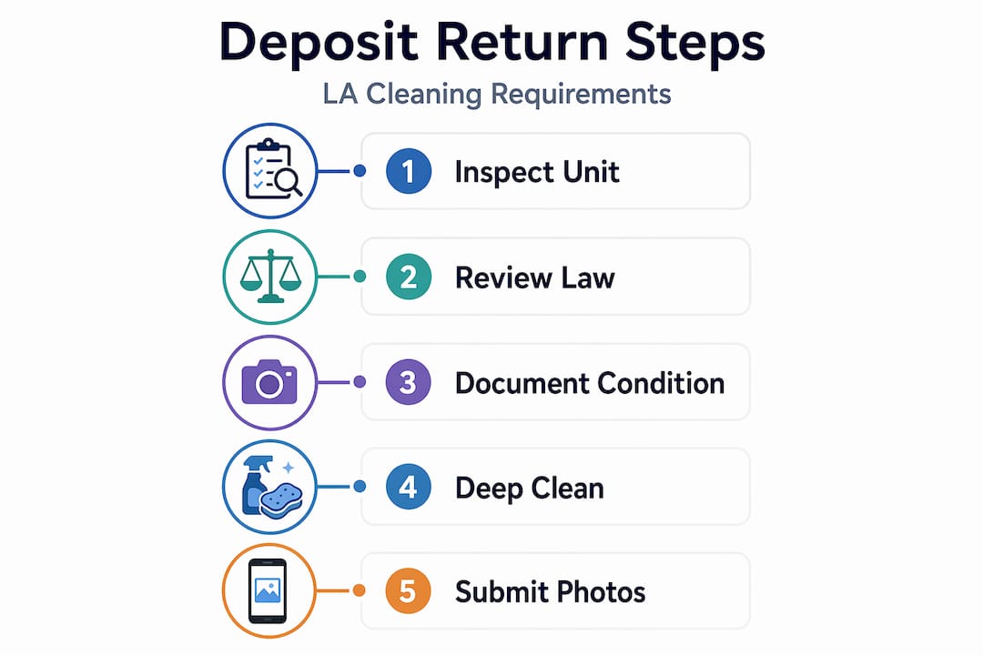 Infographic of deposit return cleaning steps