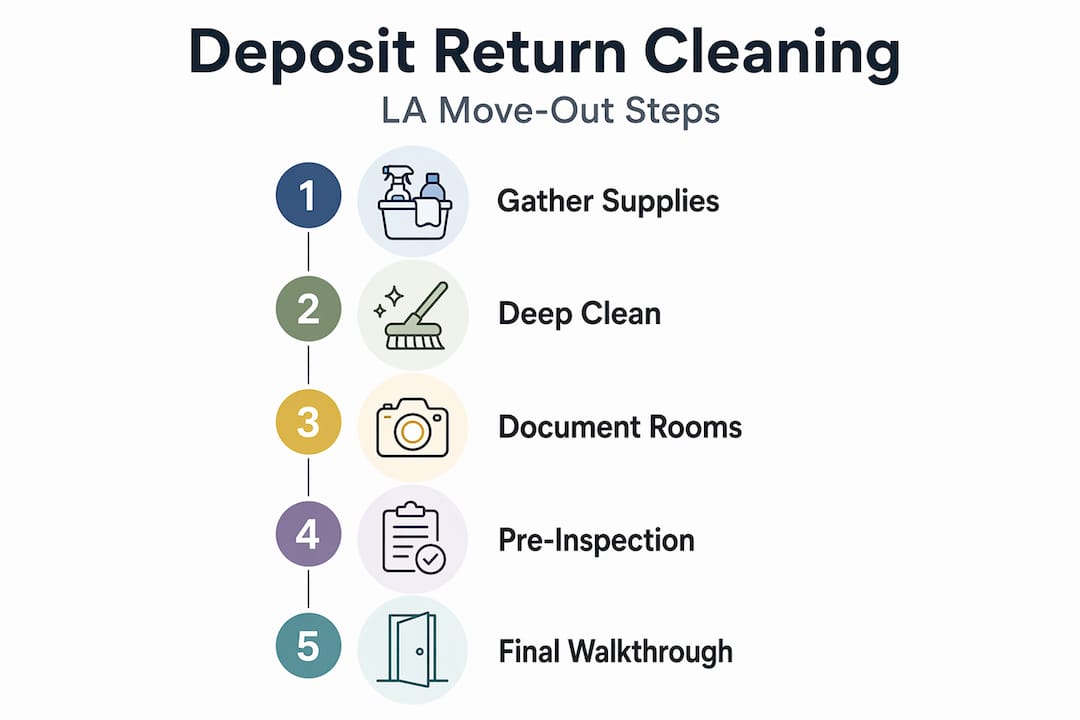 Infographic outlining LA move-out cleaning steps