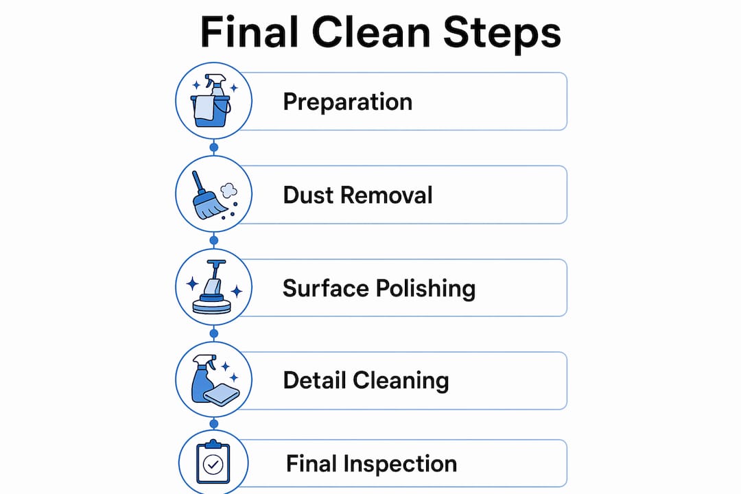 Infographic of final inspection cleaning process steps