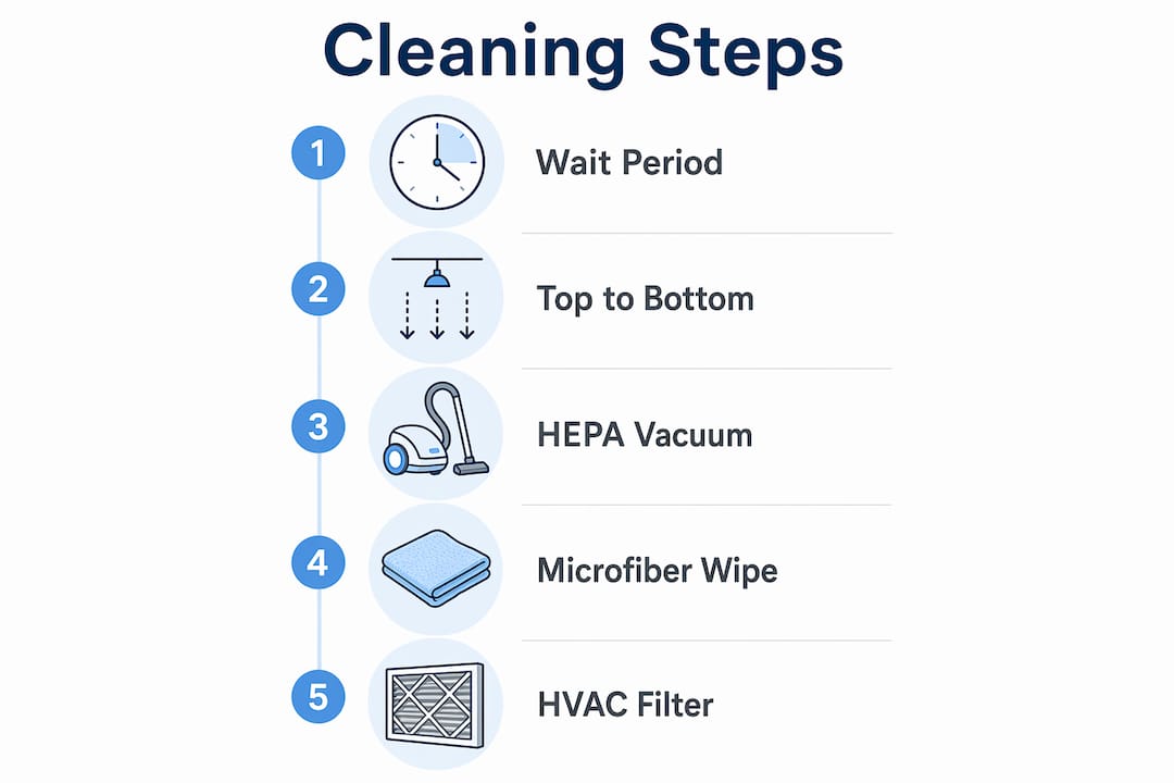 Infographic illustrating cleaning steps