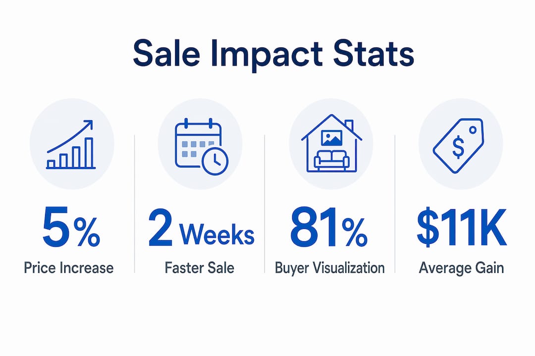 Infographic highlighting key statistics about organized home sales