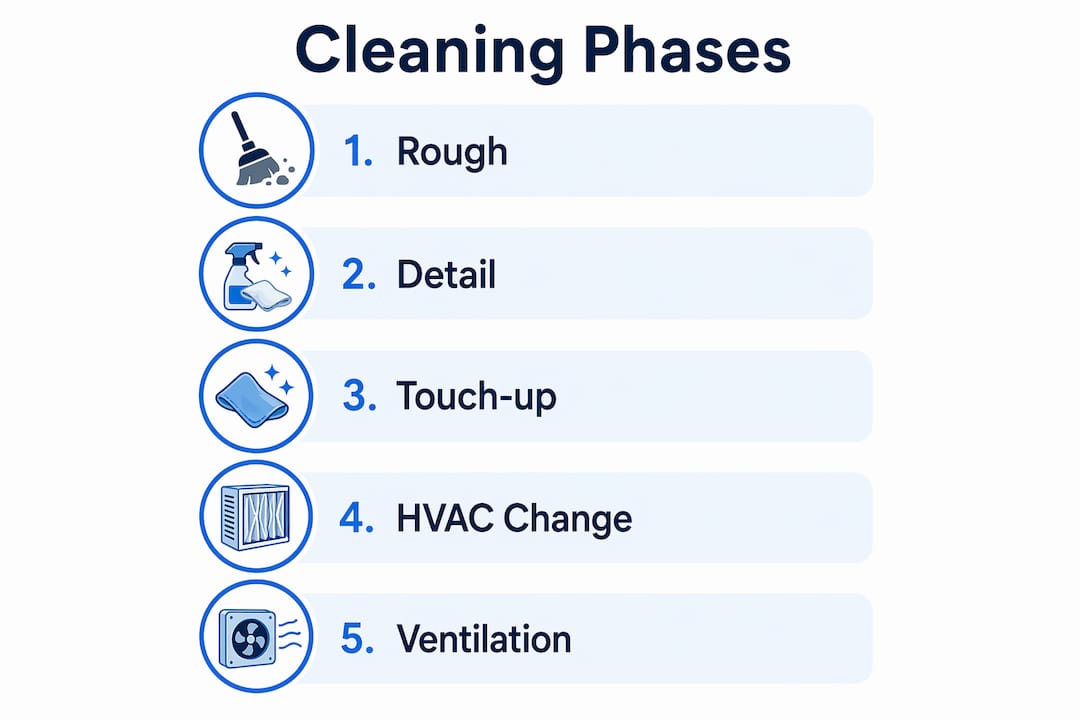 Infographic of post-renovation cleaning phases
