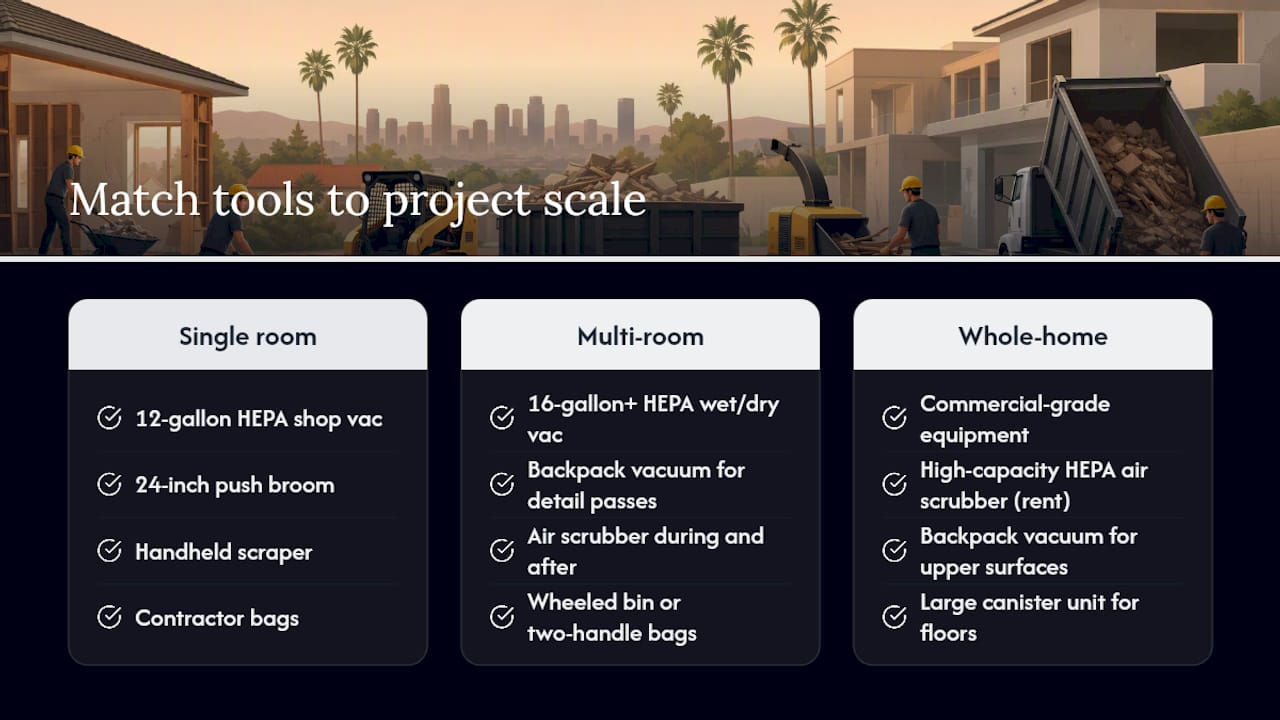 Diagram comparing tool sizes to project scales