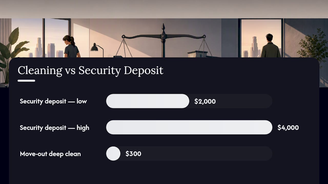 Comparison of cleaning costs and security deposits in LA
