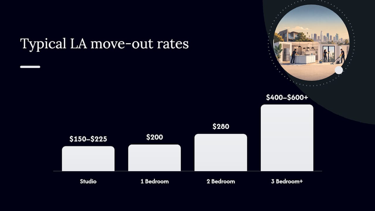 Pricing comparison for move-out cleaning and extras in Los Angeles