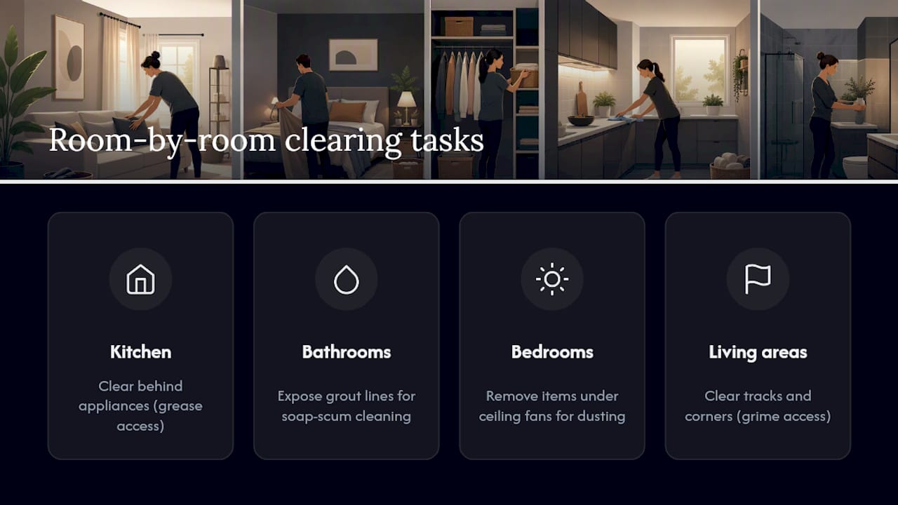 Room-by-room deep clean preparation guide