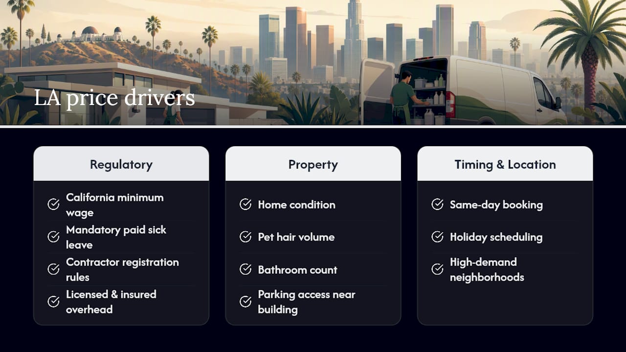 Factors that change Los Angeles cleaning prices