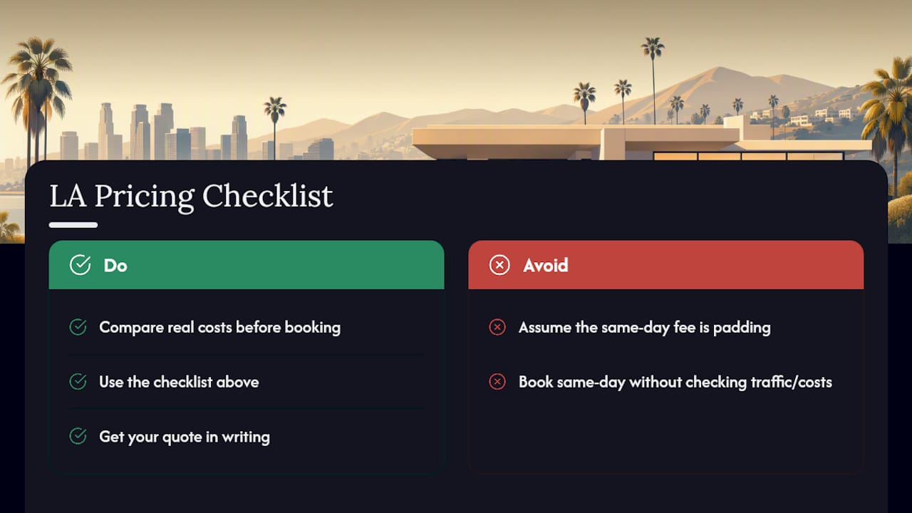 A Local Note on Pricing and Booking in Los Angeles — overview diagram