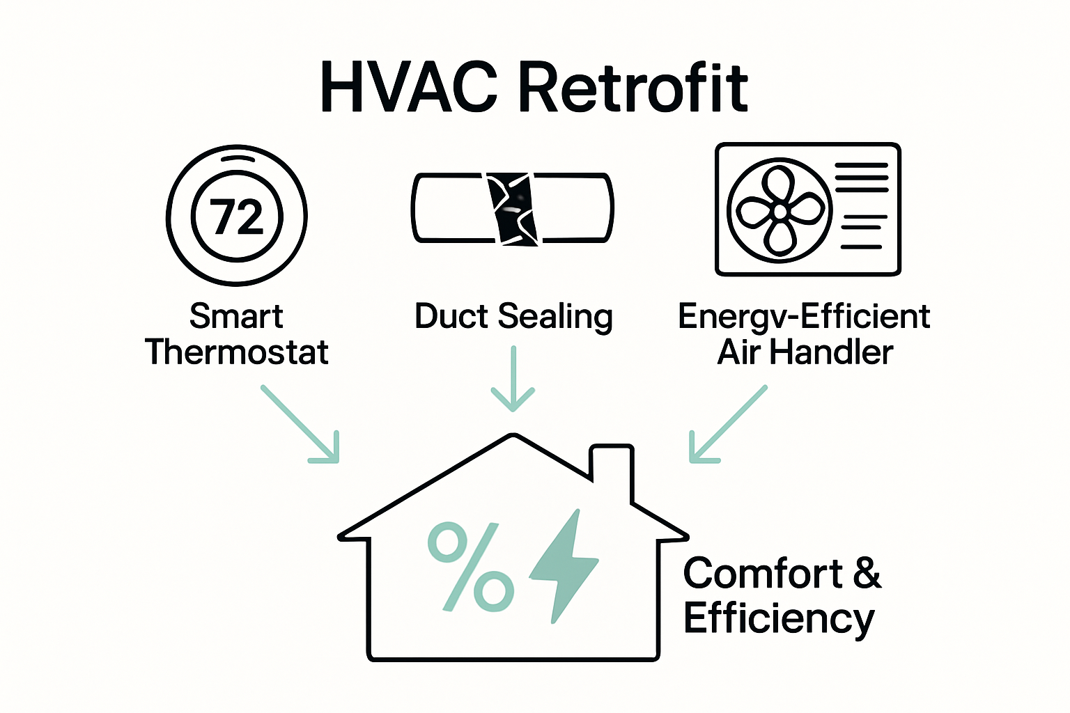 Infographic showing HVAC retrofit solutions