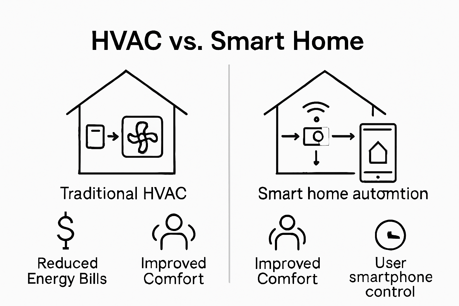 Infographic shows smart vs. traditional HVAC benefits