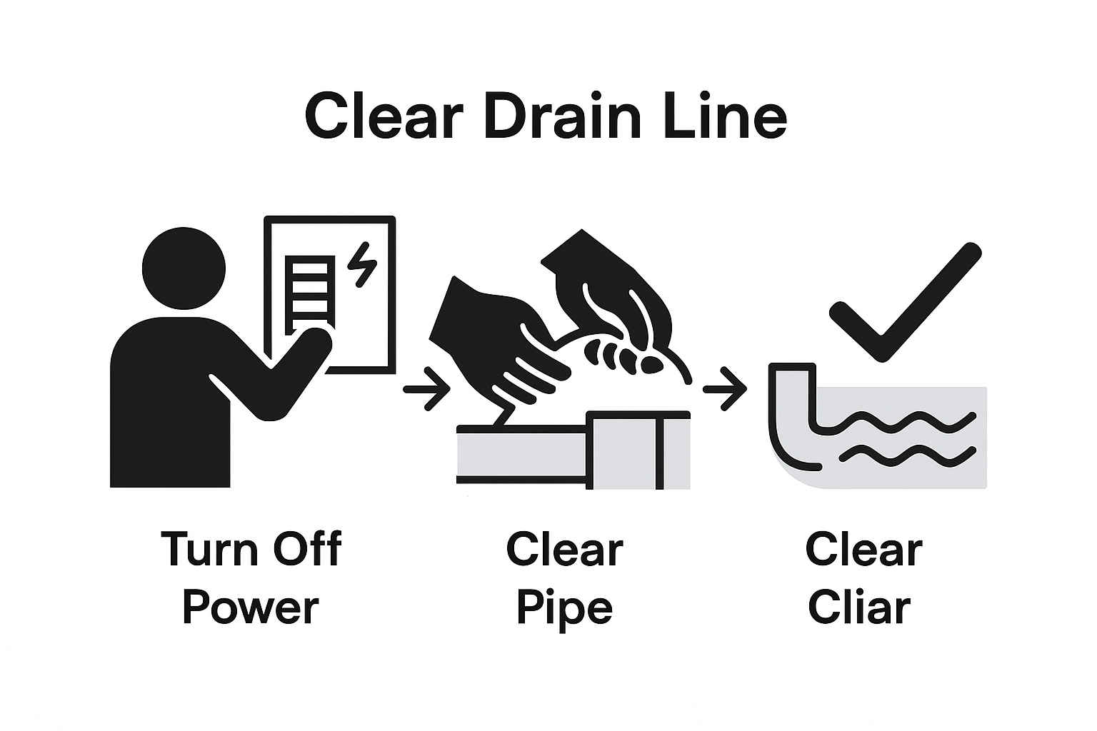 HVAC drain line cleaning process infographic