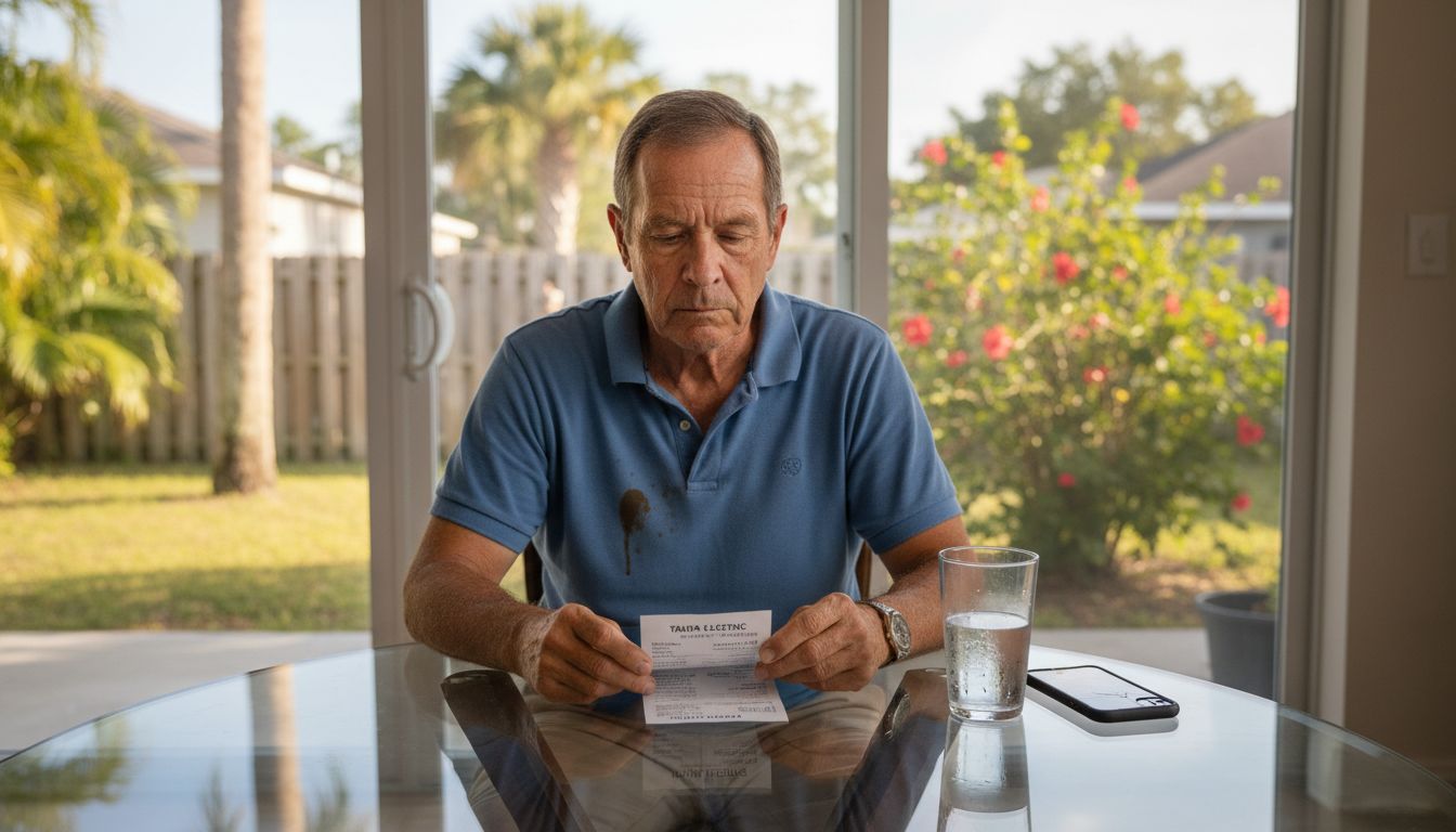 Homeowner looking at energy bill savings