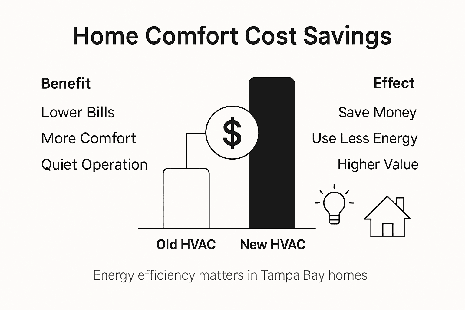 Infographic showing energy saving HVAC benefits