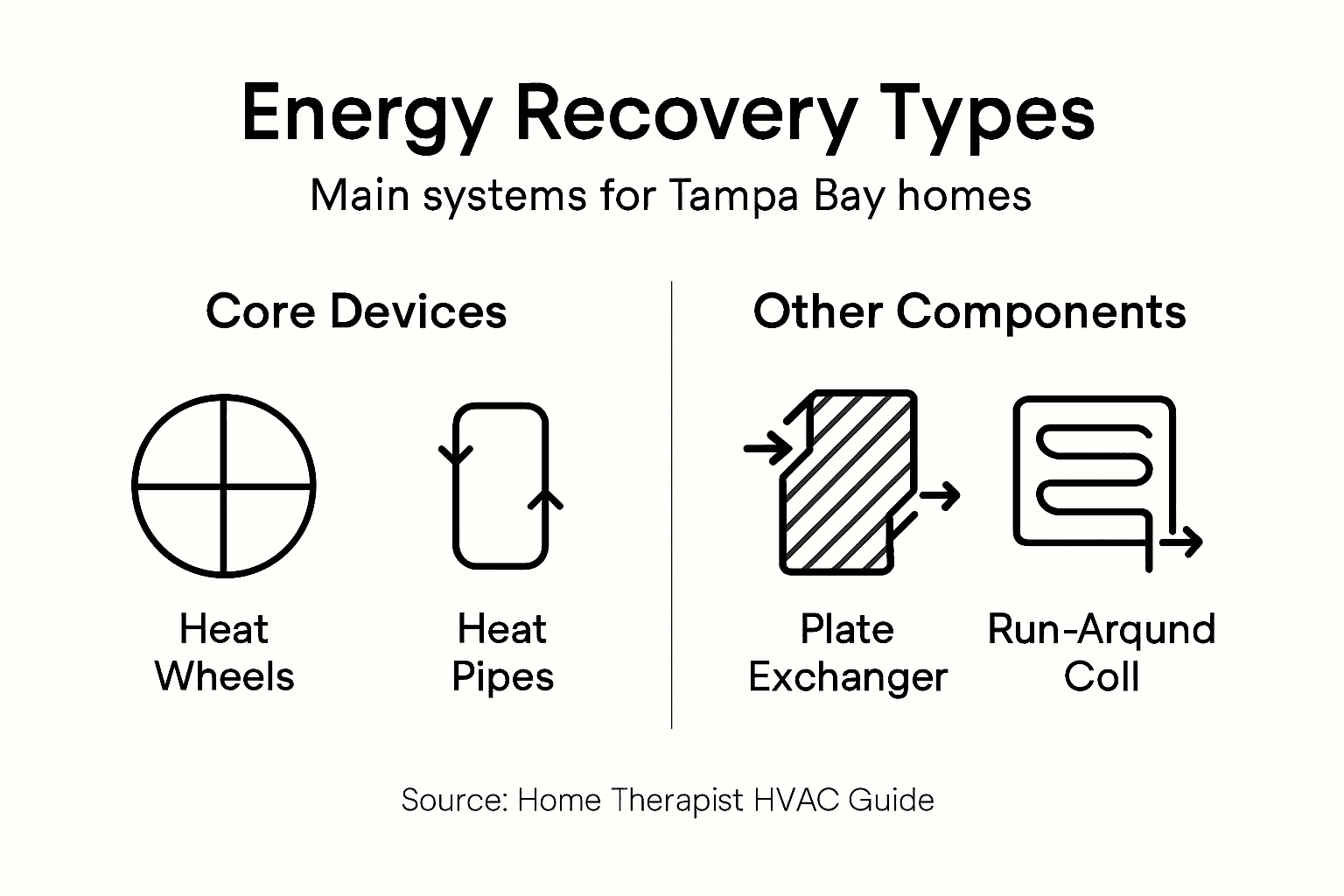 Infographic showing energy recovery system types