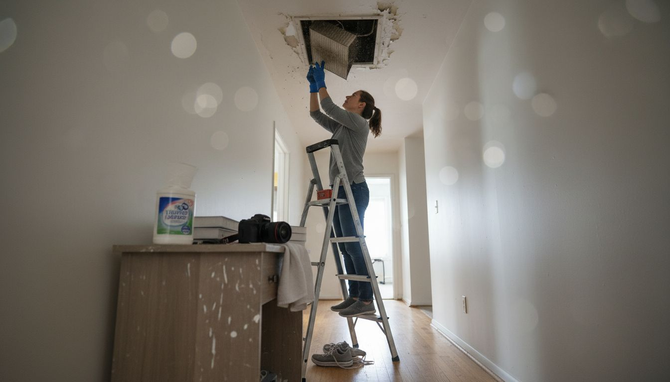 Removing and cleaning home air filter