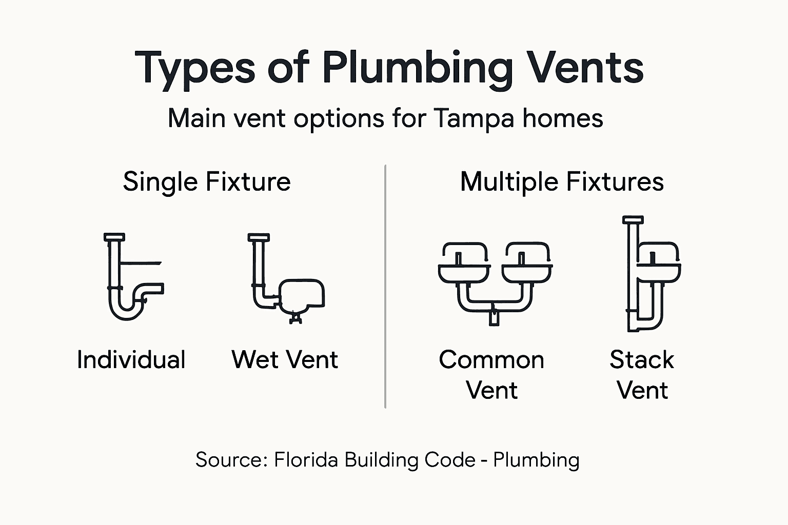 Infographic on key plumbing vent types
