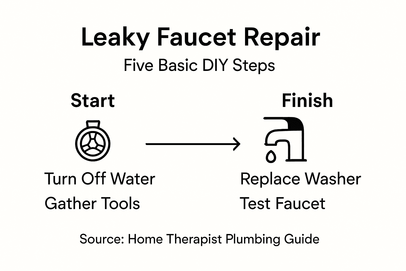 Infographic with steps to fix leaky faucet
