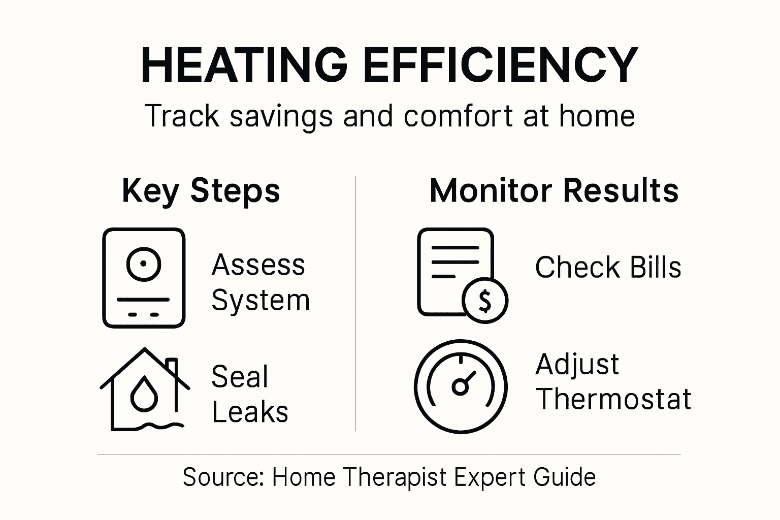 Infographic with heating improvement key steps