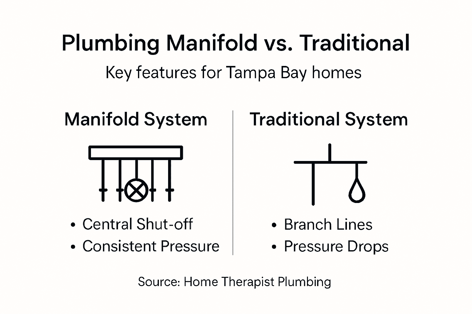 Infographic comparing manifold vs traditional plumbing